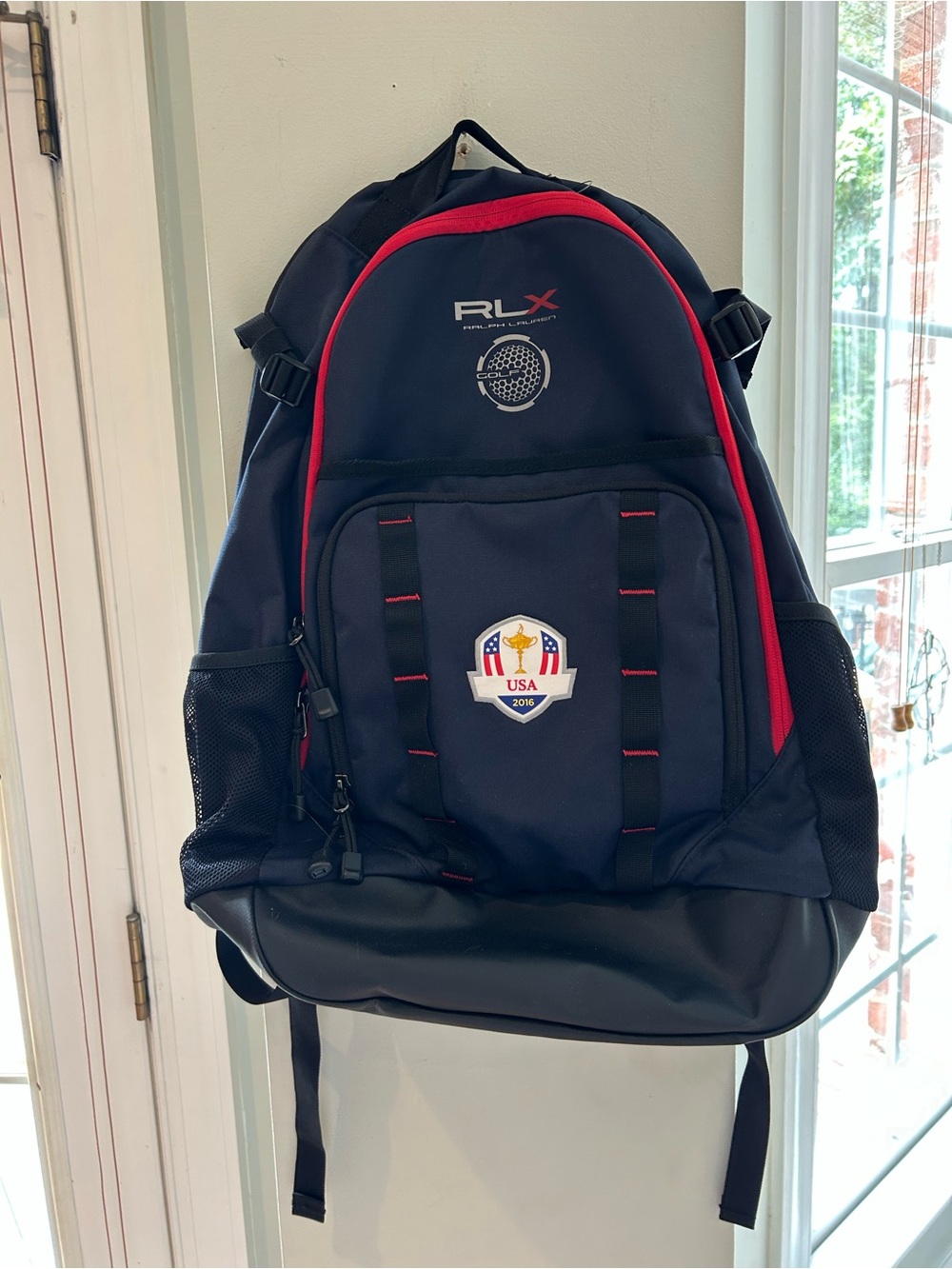 Ralph Lauren RLX Navy and Red Men's Backpack with USA 2016 Patch